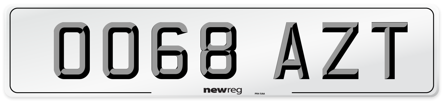 OO68 AZT Number Plate from New Reg